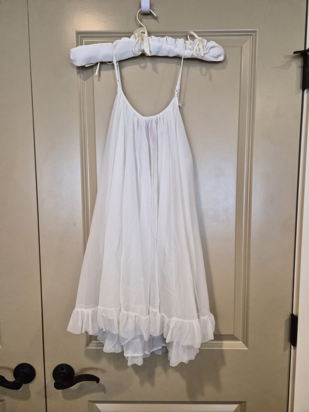 Betsey Johnson Y2K White Chiffon Chemise with Pink Lace Trim Sabrina Carpenter - Picture 2 of 7